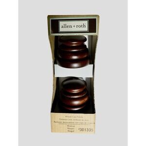 Allen + Roth walnut cap finials #301335 New In Box